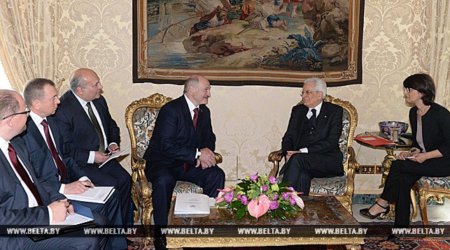 Фотафакт: Лукашэнка правёў перамовы з прэзідэнтам Італіі