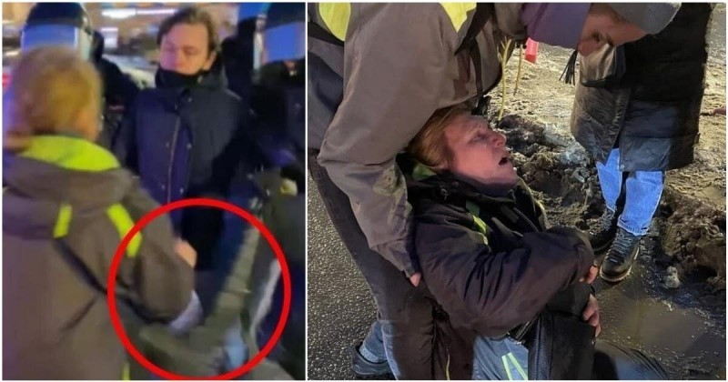 У женщины, которую ударил ногой российский силовик, в больнице забрали одежду