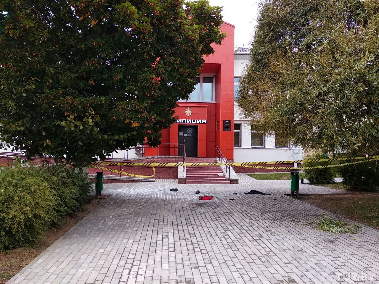 Самападпал каля будынка міліцыі ў Смалявічах