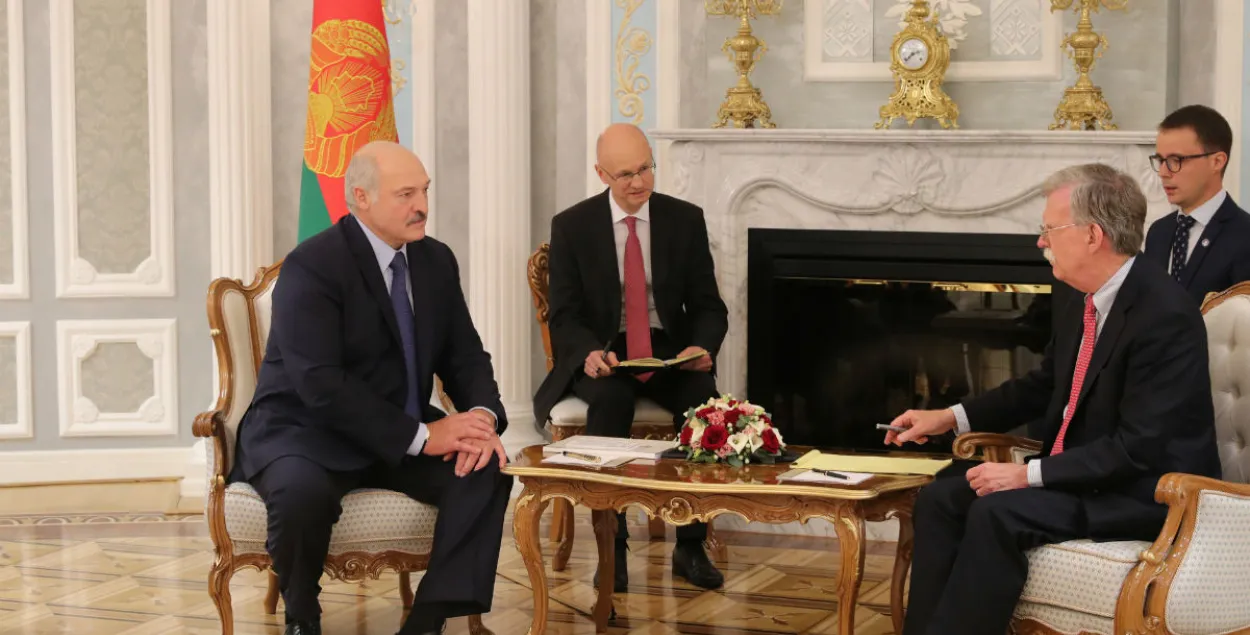 Alyaksandr Lukashenka and John Bolton / Reuters​