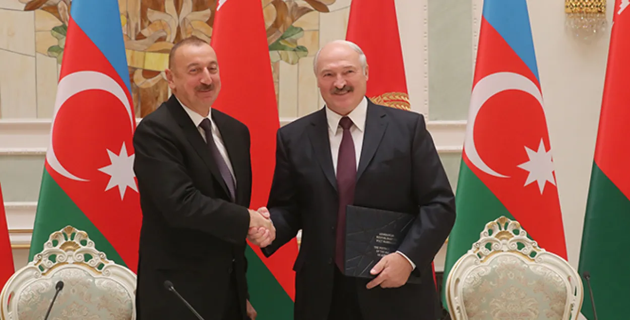 Azerbaijan President Ilham Aliyev and Belarus President Aliaksandr Lukashenka. Photo: president.gov.by