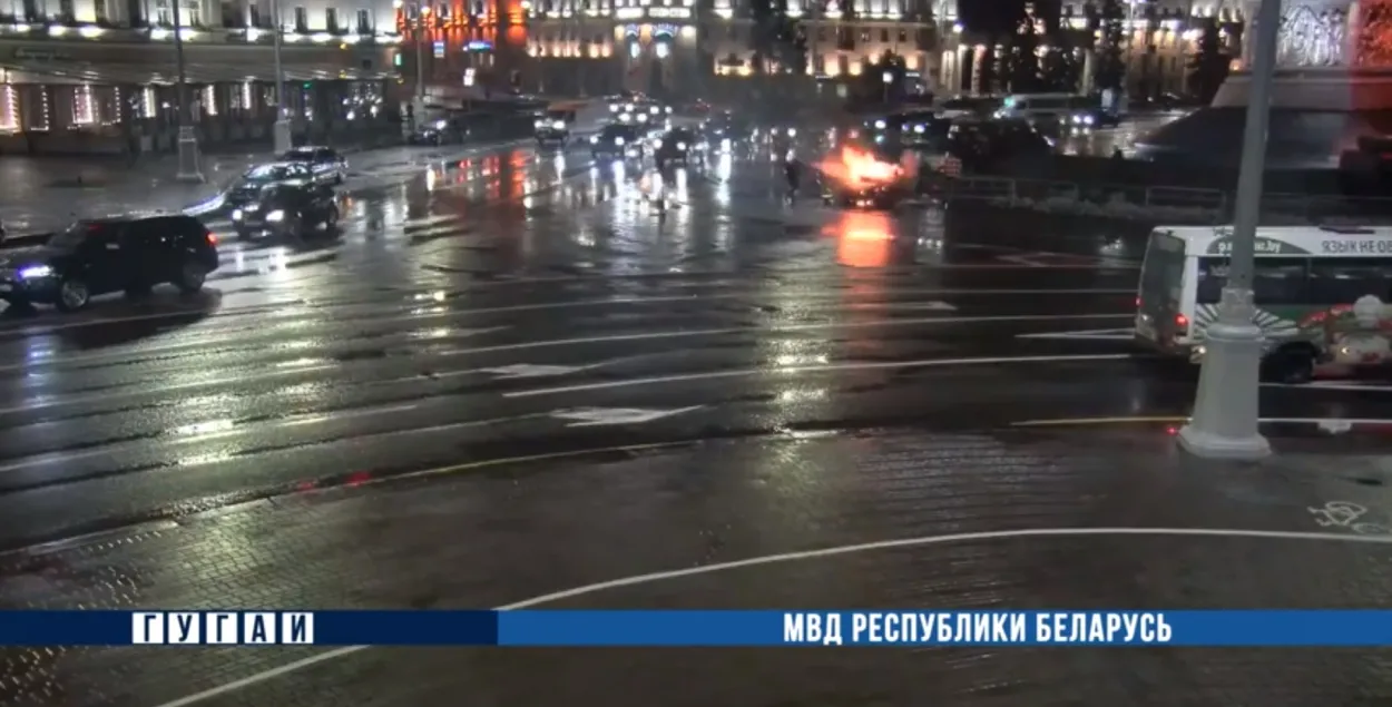Появились подробности "огненного" ДТП на площади Победы в Минске