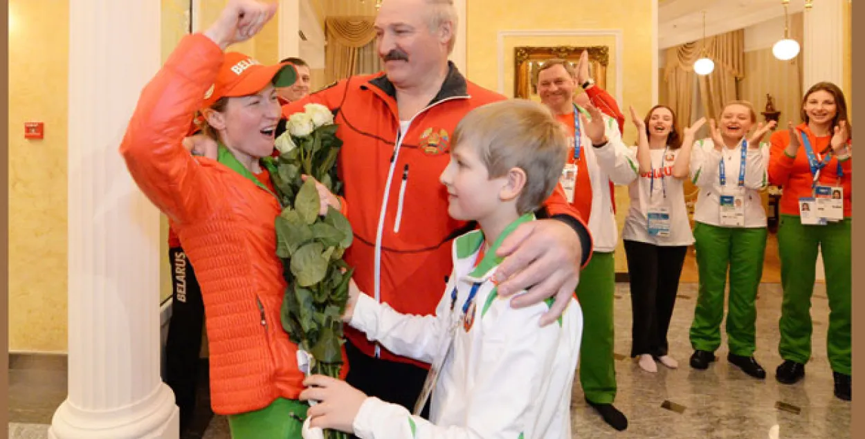 Лукашэнка: Я вучыў Домрачаву бегаць на лыжах, калі яна была маленечкая