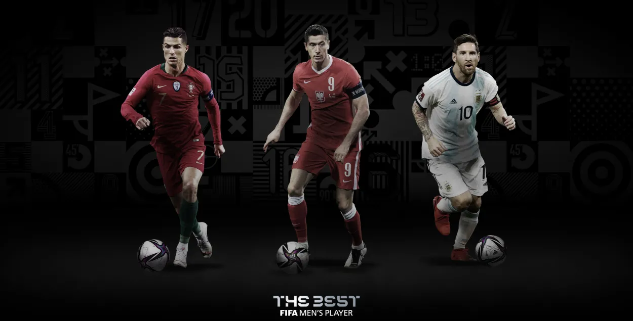FIFA: найлепшым футбалістам года стане Раналду, Левандоўскі ці Месі
