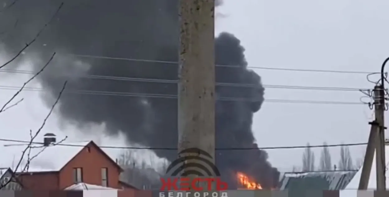 Пожар в селе Яковлево Белгородской области / Telegram

