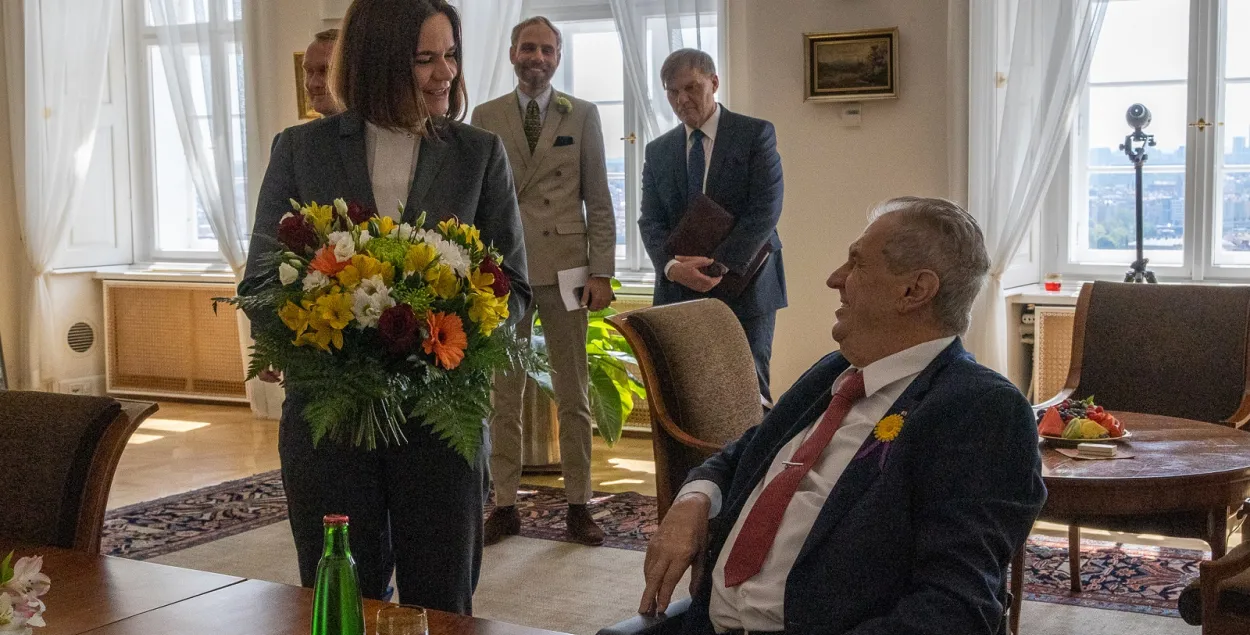 Светлана Тихановская 11 мая встретилась с президентом Чехии Милошем Земаном / Фото из соцсетей