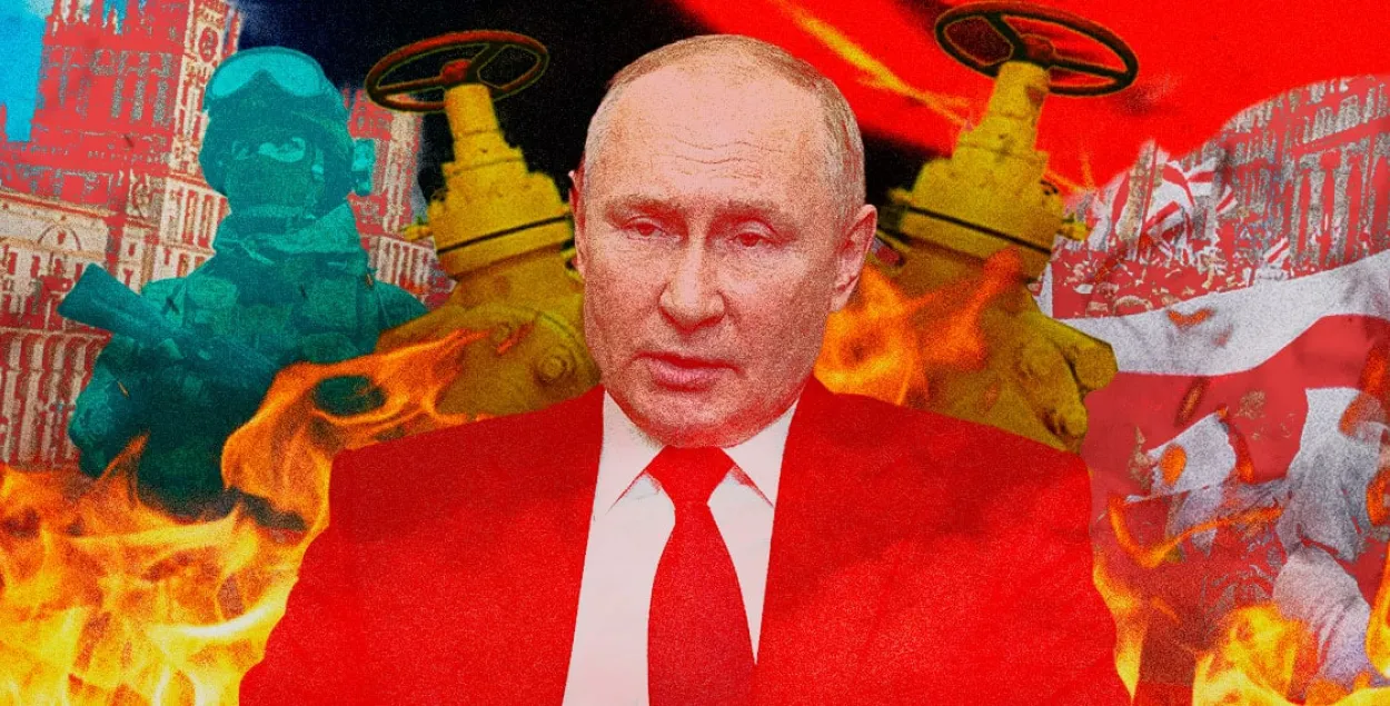 Putin won&#39;t just let Belarus go / collage by Ulad Rubanau, Euroradio