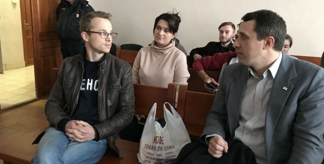 Zmicier Dashkevich, Anatstasia Dashkevich, Pavek Sevyarynets in court / Euroradio​
