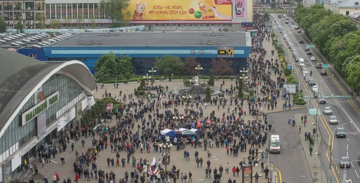 Фотофакт: как избирательные пикеты в Минске и Бресте выглядят с высоты