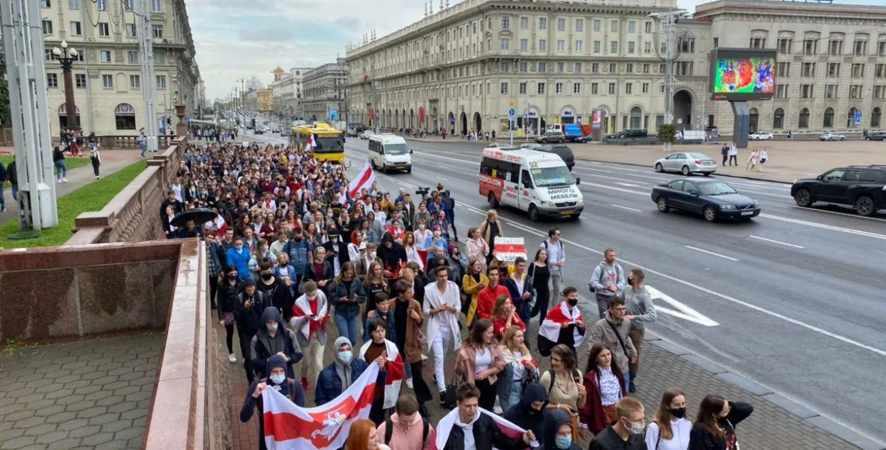 Марш студентов в Минске 1 сентября 2020 года / Еврорадио​