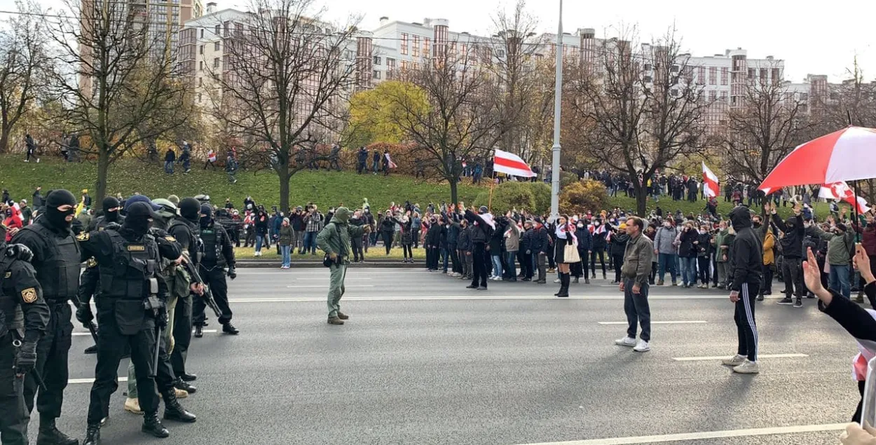 Марш против террора в Минске 1 ноября 2020 года / Еврорадио