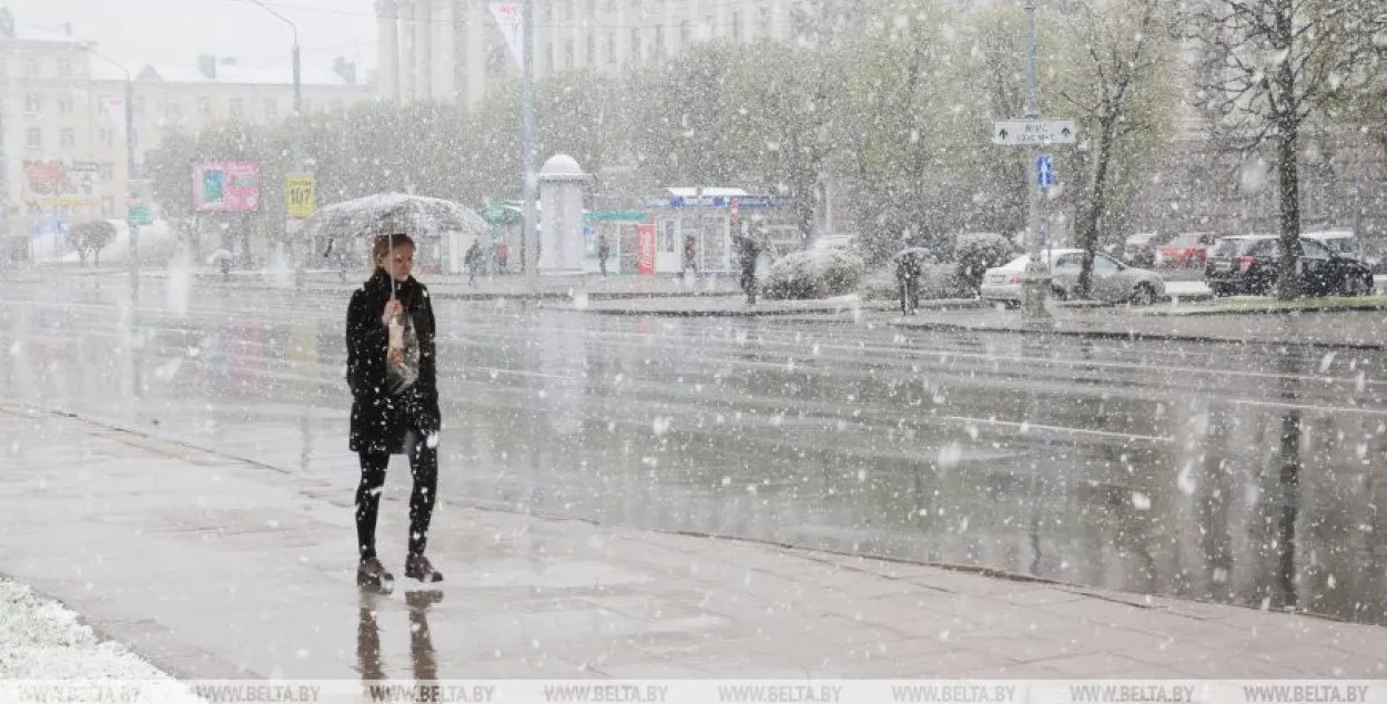 У чацвер у Беларусі чакаюцца дождж і мокры снег