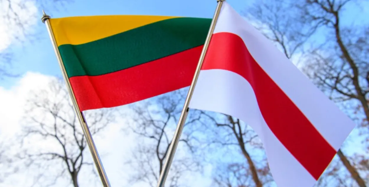 Литовский и белорусский флаги /&nbsp;lrp.lt
