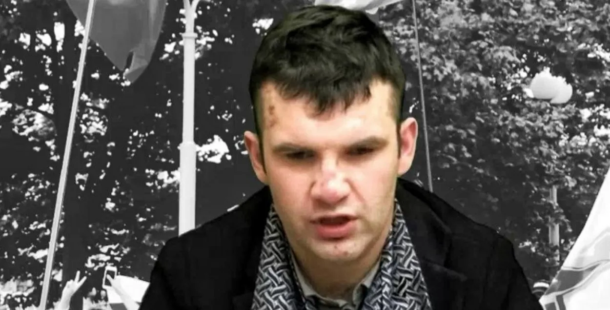 Никита Стороженко после задержания в феврале 2022-го / Скриншот из видео
