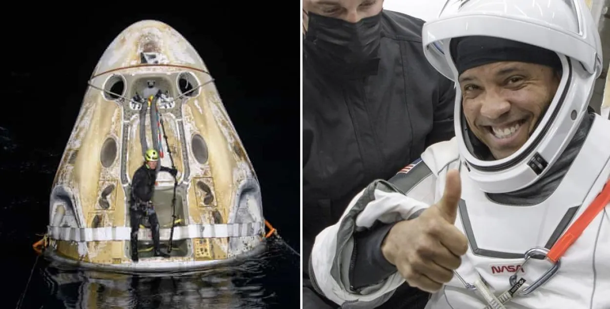 Crew Dragon компании Маска SpaceX вернулся на Землю с четырьмя астронавтами