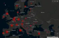 Скрыншот карты пацверджаных выпадкаў COVID-19 у свеце / gisanddata.maps.arcgis.com