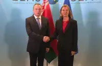 Belarus&#39; Foreign Minister Uladzimir Makei and Federica Mogherini,&nbsp;High Representative of the EU&nbsp;for Foreign Affairs and Security Policy&nbsp;/ twitter.com/BelarusMID