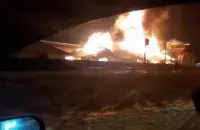 Пожар в Кобрине / кадр из видео