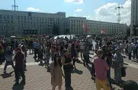 Площадь Независимости во время митинга в поддержку Александра Лукашенко 16 августа 2020 года / Еврорадио