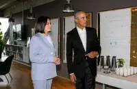 Светлана Тихановская и&nbsp;Барак Обама /официальный телеграм-канал национального лидера