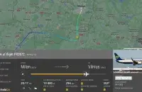 A Ryanair airplane recently flew into Belarus