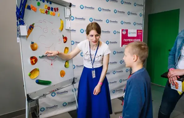 Марина Глазова с учеником