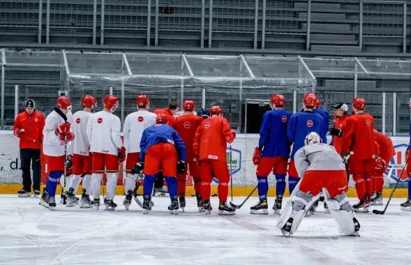Белорусские хоккеисты в Словении / twitter.com/hockey_blr​