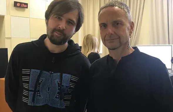 Paul Landers (right) during his September 2018 visit to Minsk. Photo: vk.com/rammstein_vk