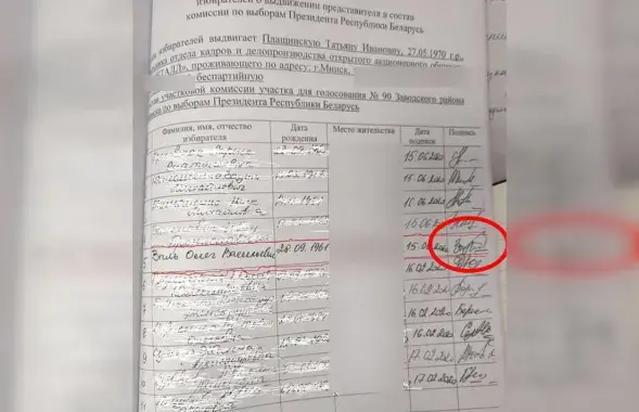 A copy of the offense report from a Minsker who found his falsified signature in a statement nominating an unknown woman to the local election commission / Photo:&nbsp;Aleh Zyl