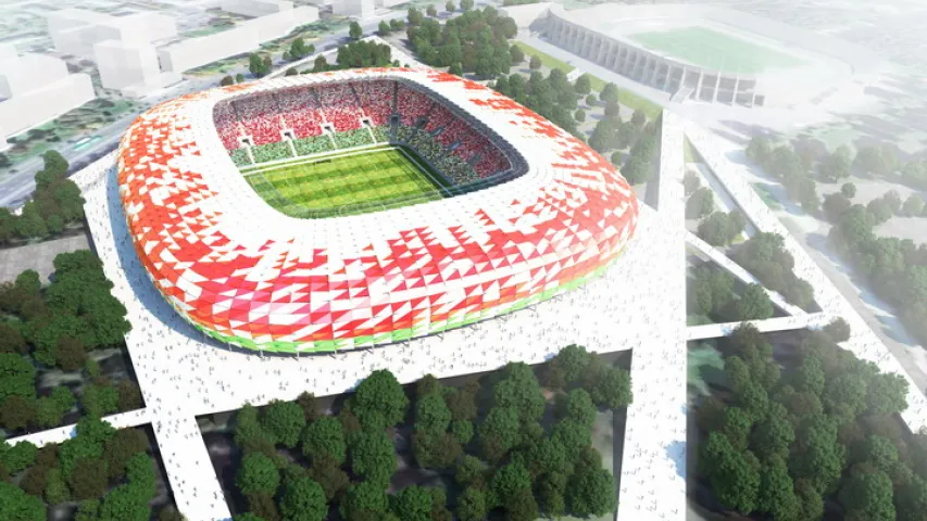 Венгерская кампанія апублікавала эскіз Нацыянальнага стадыёна ў Мінску (фота)